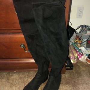 Knee high black boots